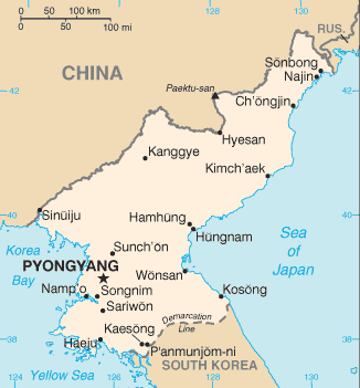 Mappa Corea del Nord