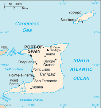 Mappa Trinidad e Tobago